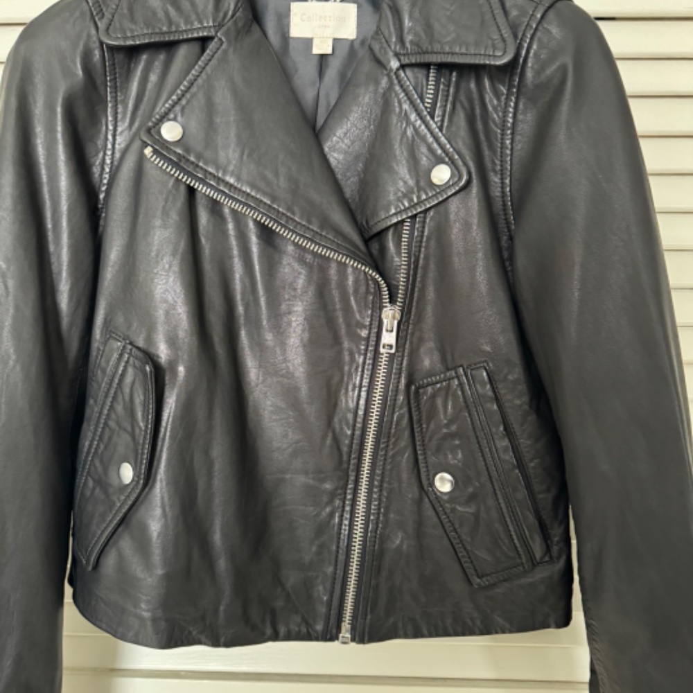 JCrew Collection washed leather motorcycle jacket - Picture 8 of 10